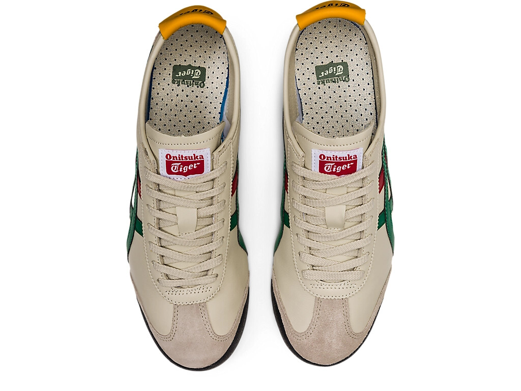 Onitsuka Tiger Mexico 66 1183C102-201 Cream Green Red Leather Shoes New Box