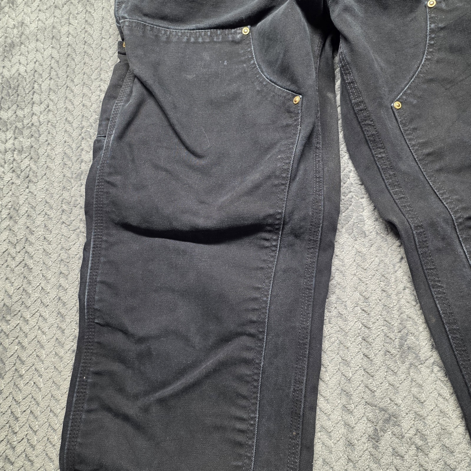 Vintage Carhartt Double Knee Black Carpenter Pants 32×31 Distressed Made In USA