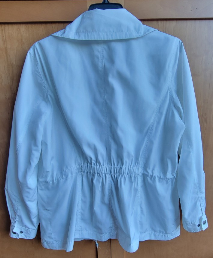Coldwater Creek Women’s White Windbreaker Light Jacket XL (18) Zip Snap Close