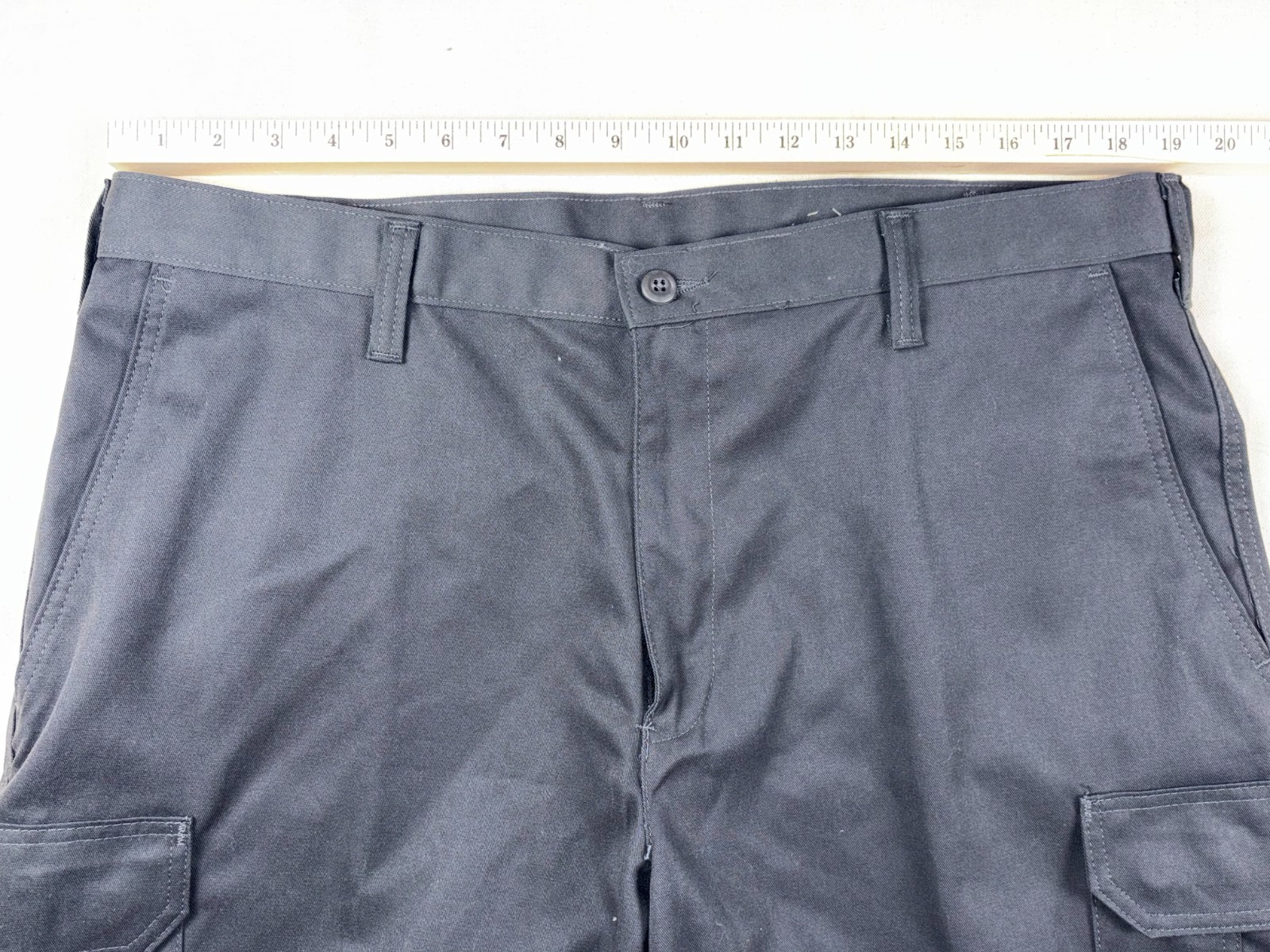 Cintas Comfort Flex Cargo Shorts Mens 38 Gray Logo Retail Fit Hiking Workwear