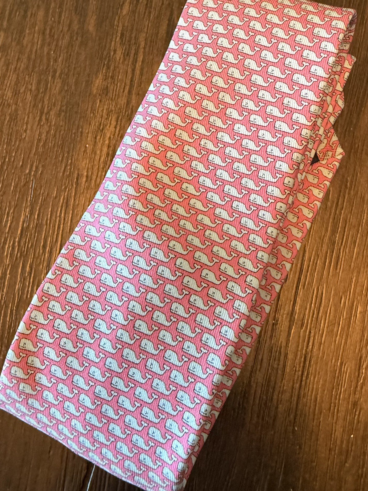 NWT VINEYARD VINES BOYS Vineyard Whale Woven Silk Tie PINK