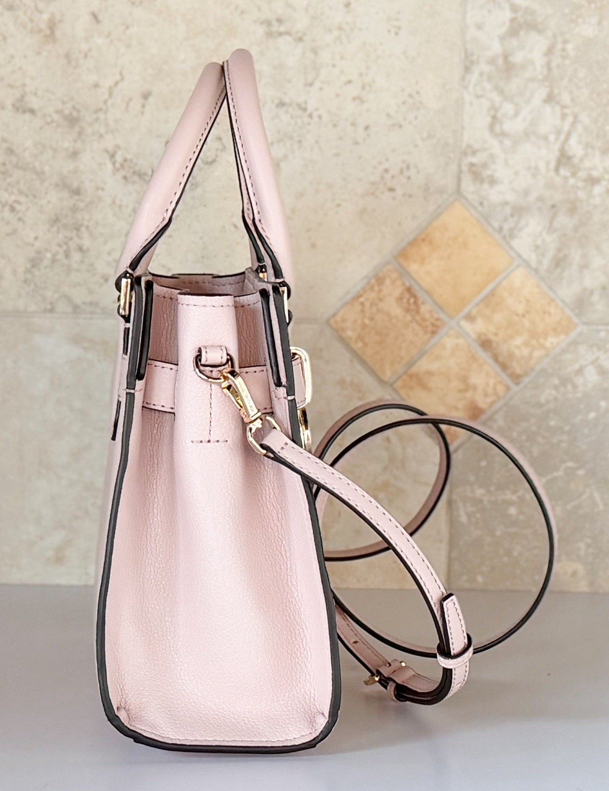 Michael Kors Hamilton Small Satchel Shoulder Crossbody Bag Exotic Pink Multi