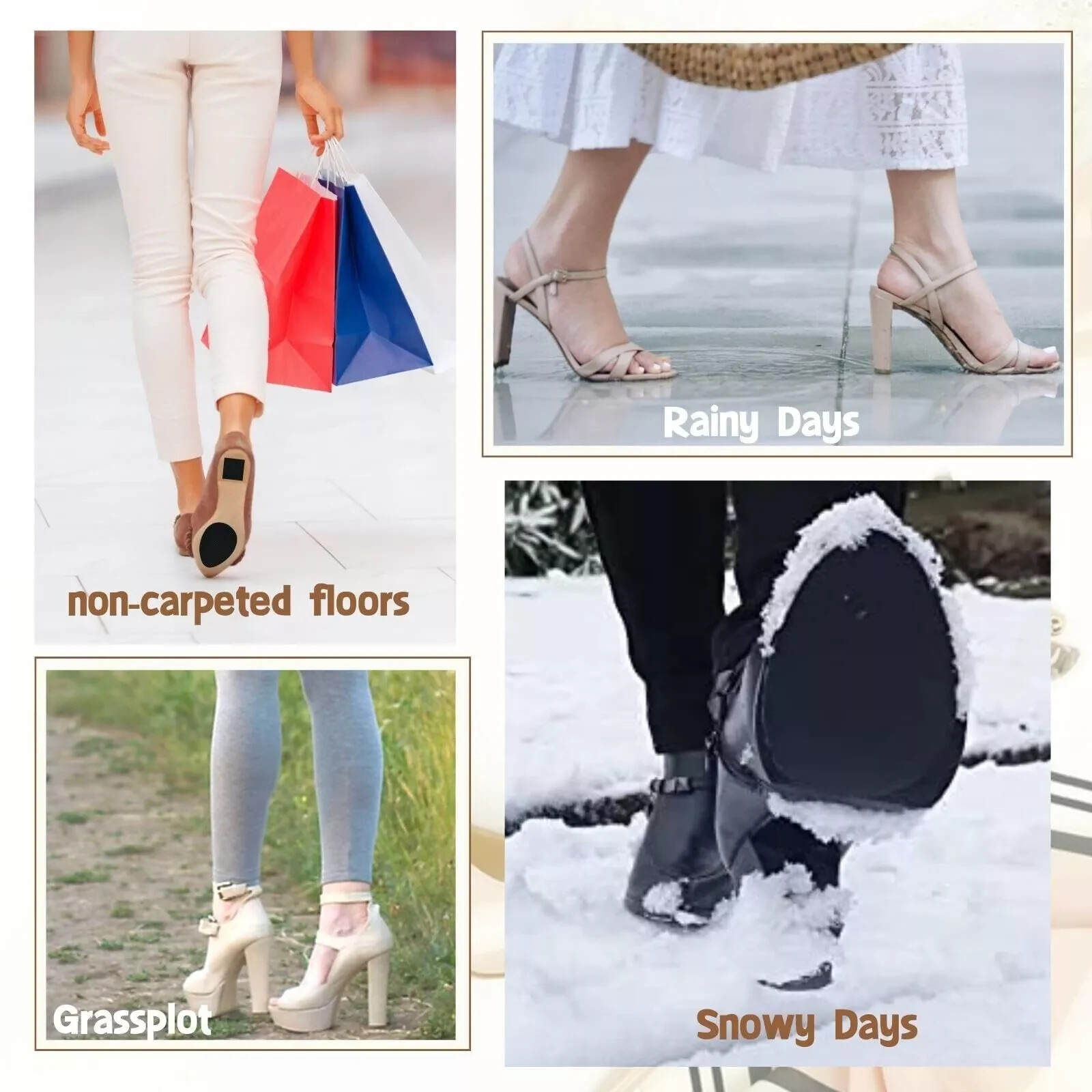 Non-Slip Shoes Pads, 6 Pcs Anti-Slip Shoe Grips on Bottom of Shoes