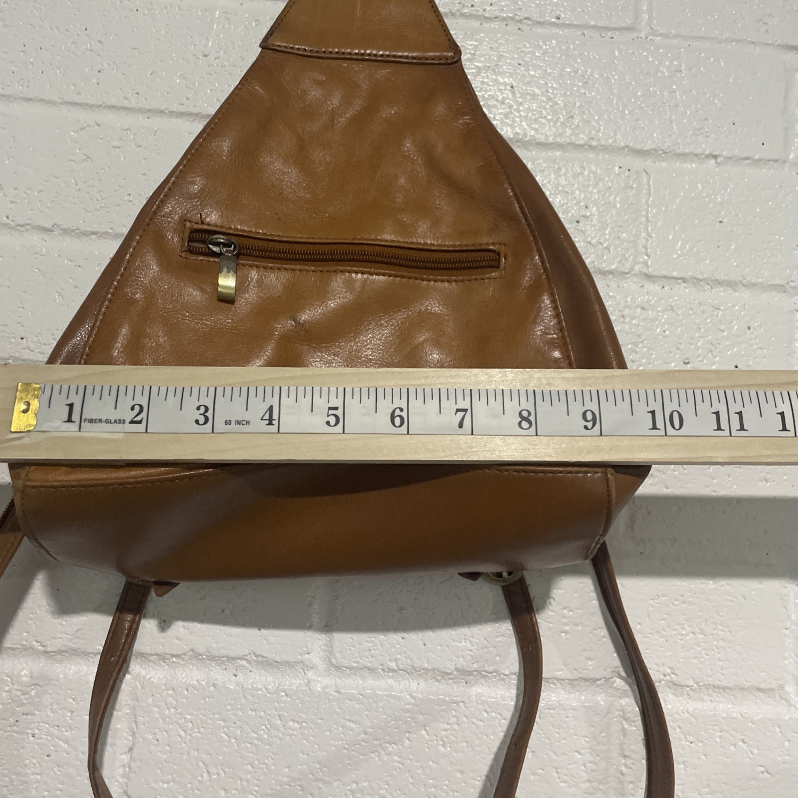 Aurielle Womans Genuine Leather Manmade Trim Mini Backpack Brown Handbag Travel