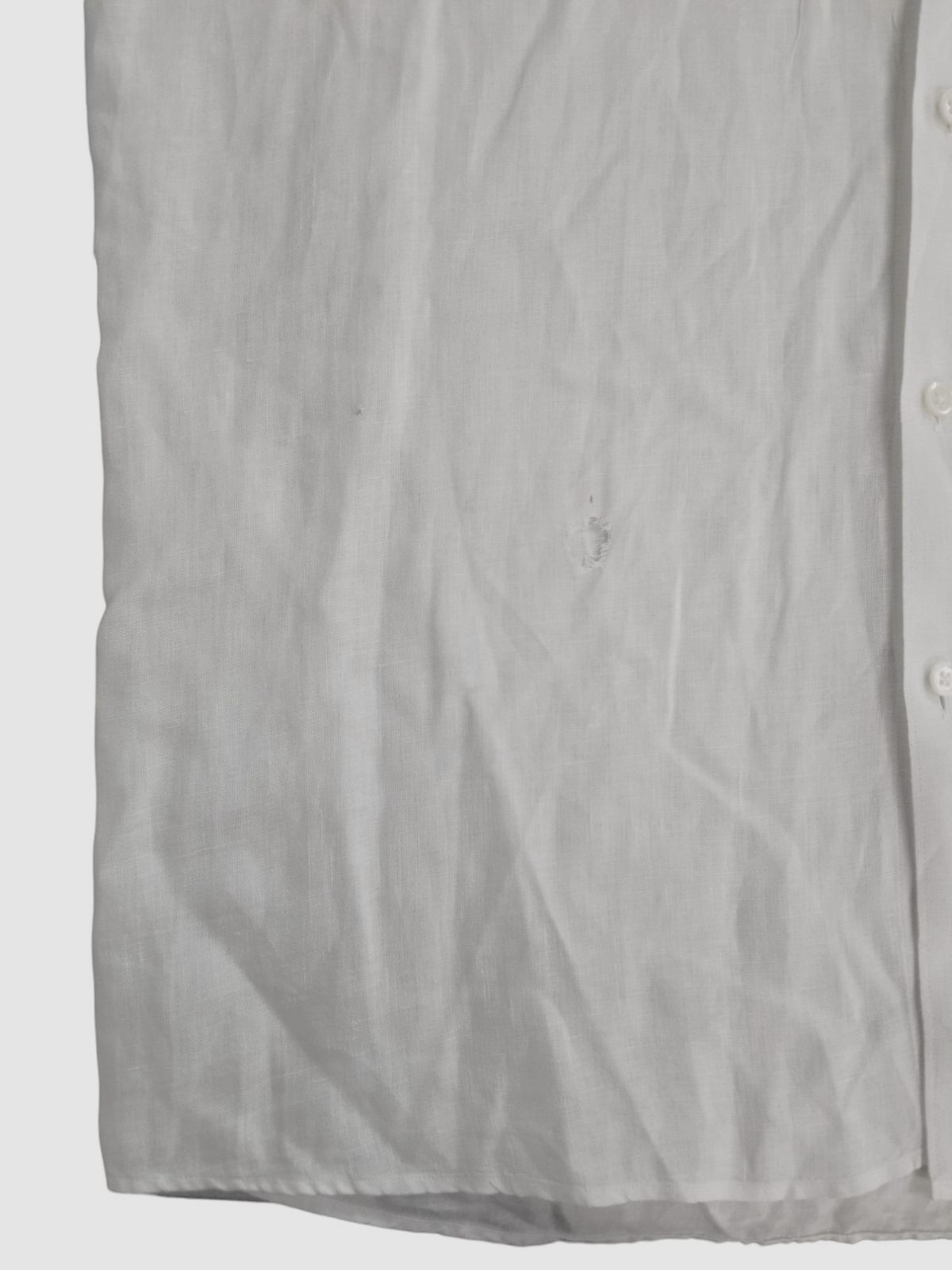 Ermenegildo Zegna Mens White Linen Long-Sleeves Button-up Shirt Size L