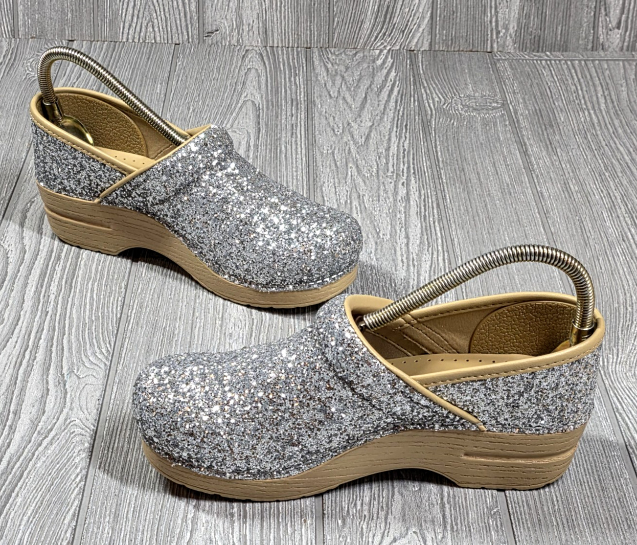 DANSKO Professional Glitter Slip On Clog Women’s 38- 7.5-8 US Champagne Hospital