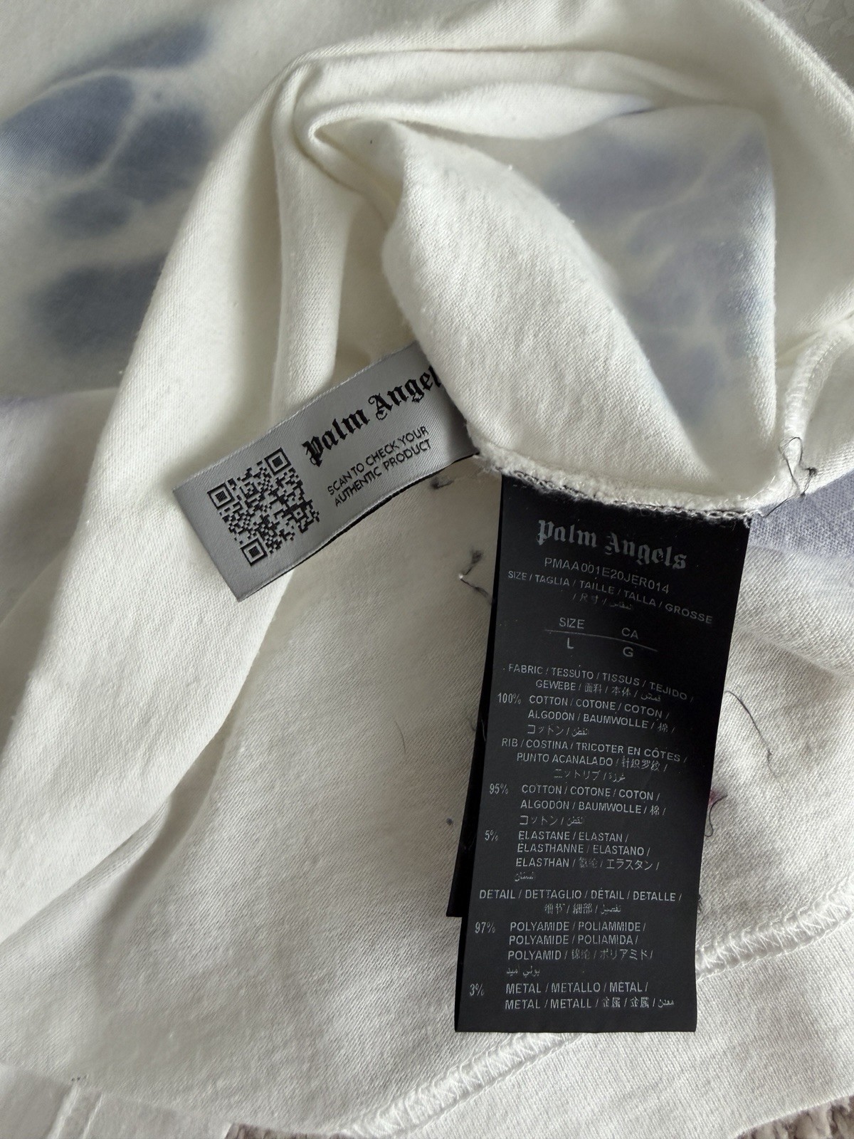 Palm Angels White Tie-Dye New Basic T-Shirt