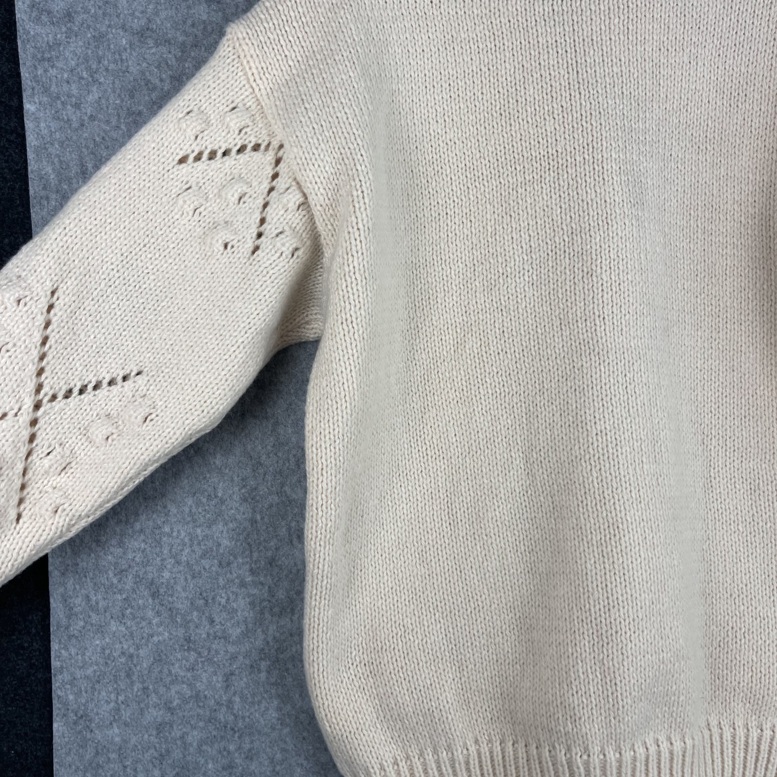 Vita Grace Lucia Cardigan Sweater Womens One Size Beige Swiss Chunky Knit NWT