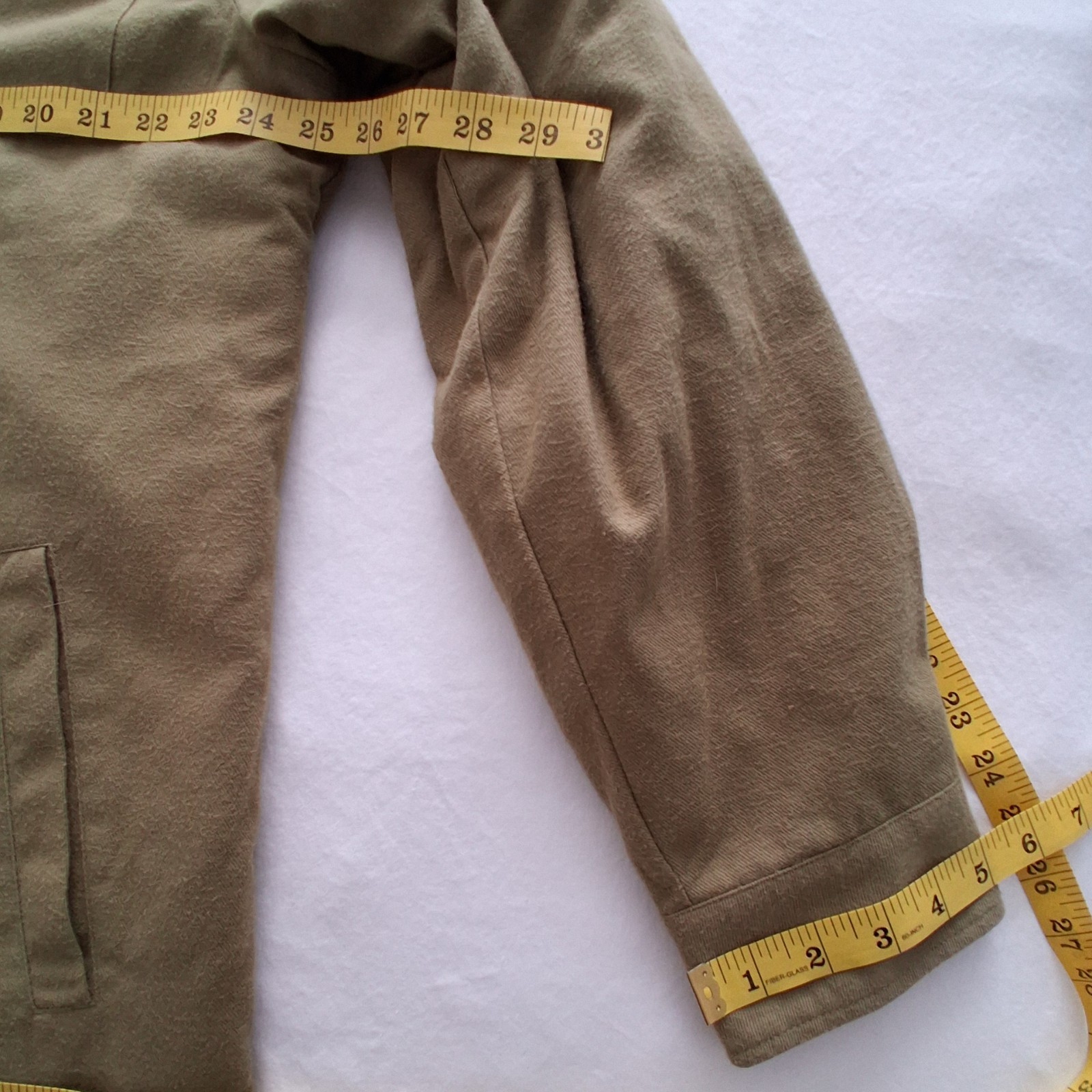 Troll Co Canvas Chore Coat Barn Jacket Mens XL Elbow Patches Lined Green Hooded