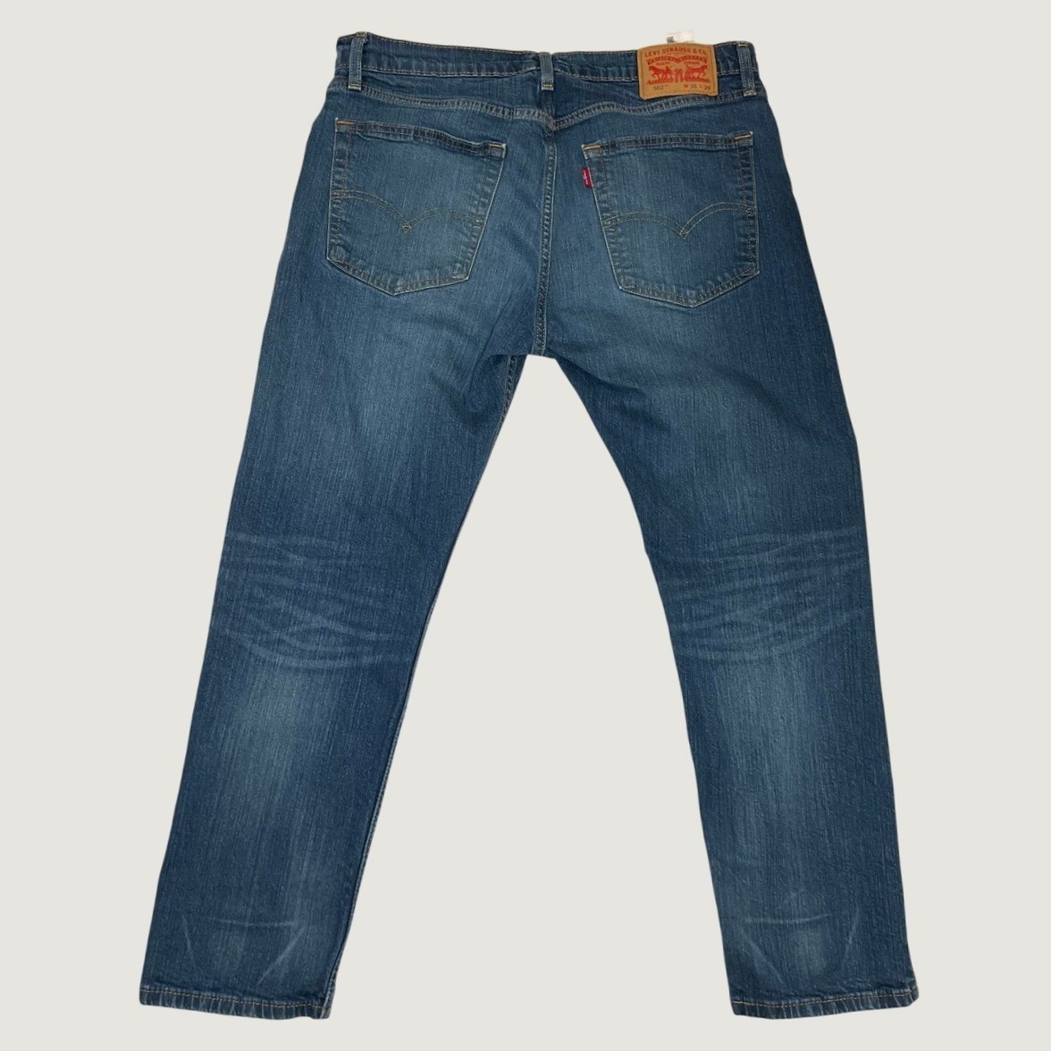 Levis 502 Regular Taper Jeans Mens 34×29 Medium Wash Blue Denim Pants