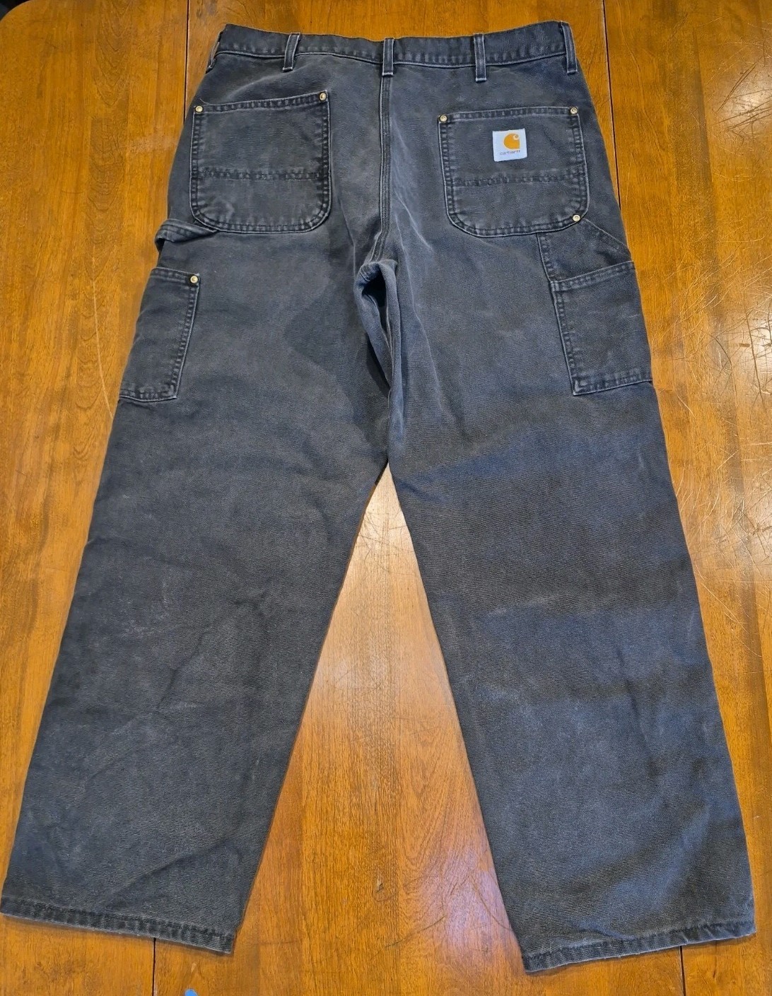 Carhartt B01 BLK Vintage Double Knee Pants Union Made In USA Black Duck 36×30