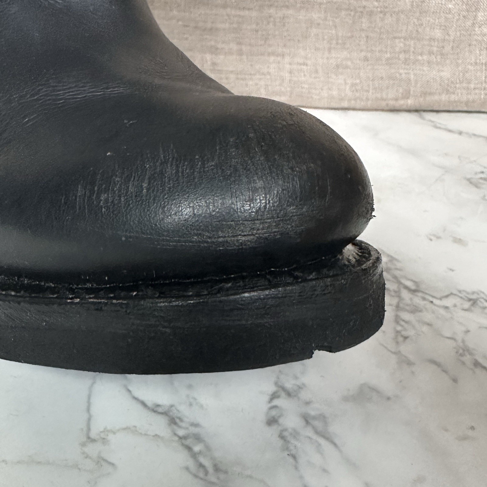 Ash Titanic Distressed Black Leather Ankle Boots Sz 6 Moto Biker Studs R-Stone