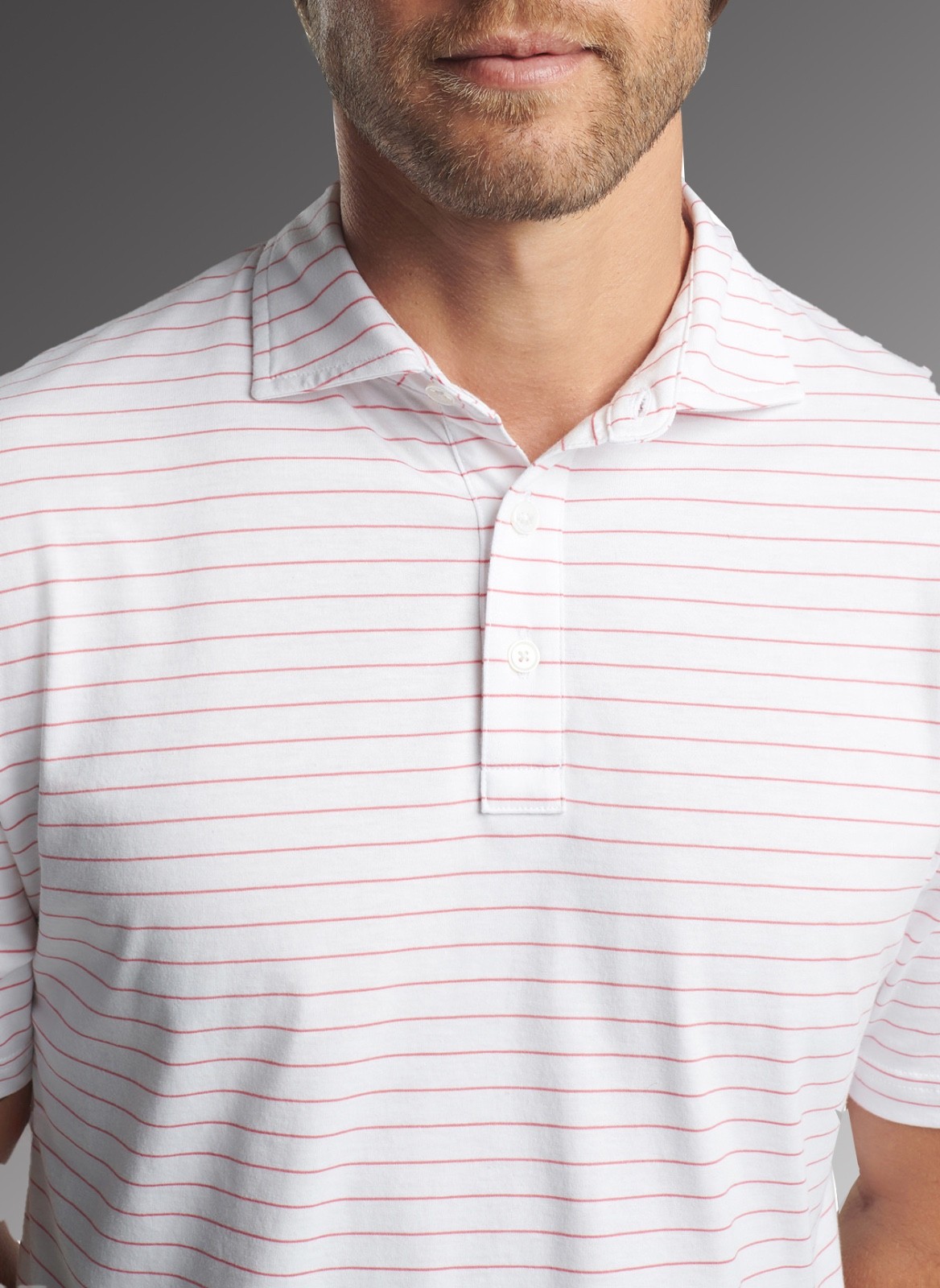Peter Millar Crown polo shirt MS24k52 Primrose Stripe men Size Medium