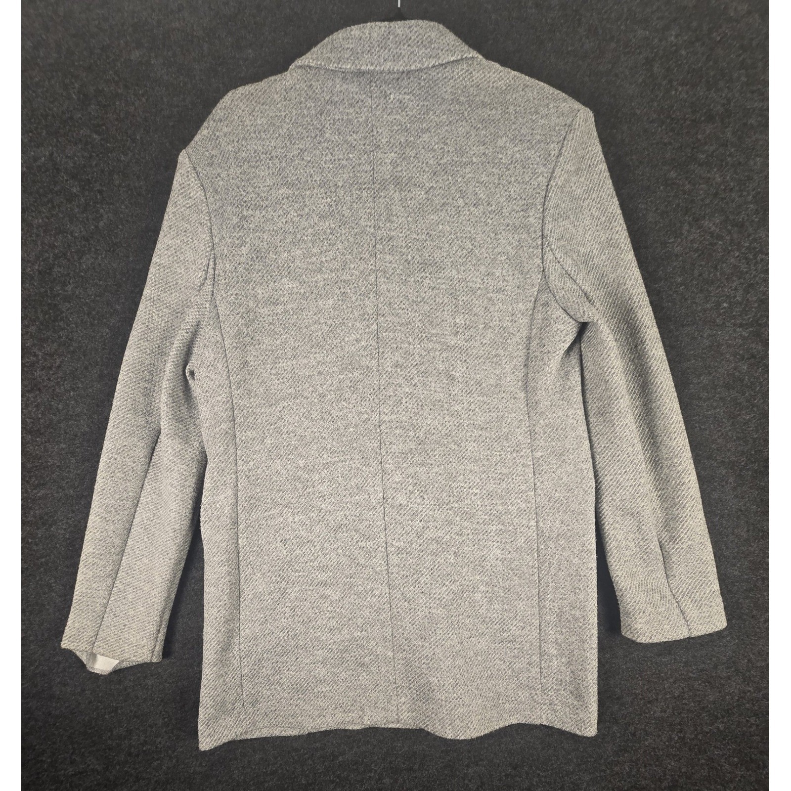 Topshop Gray Herringbone Knit Blazer Single Button Lapel Collar Women’s