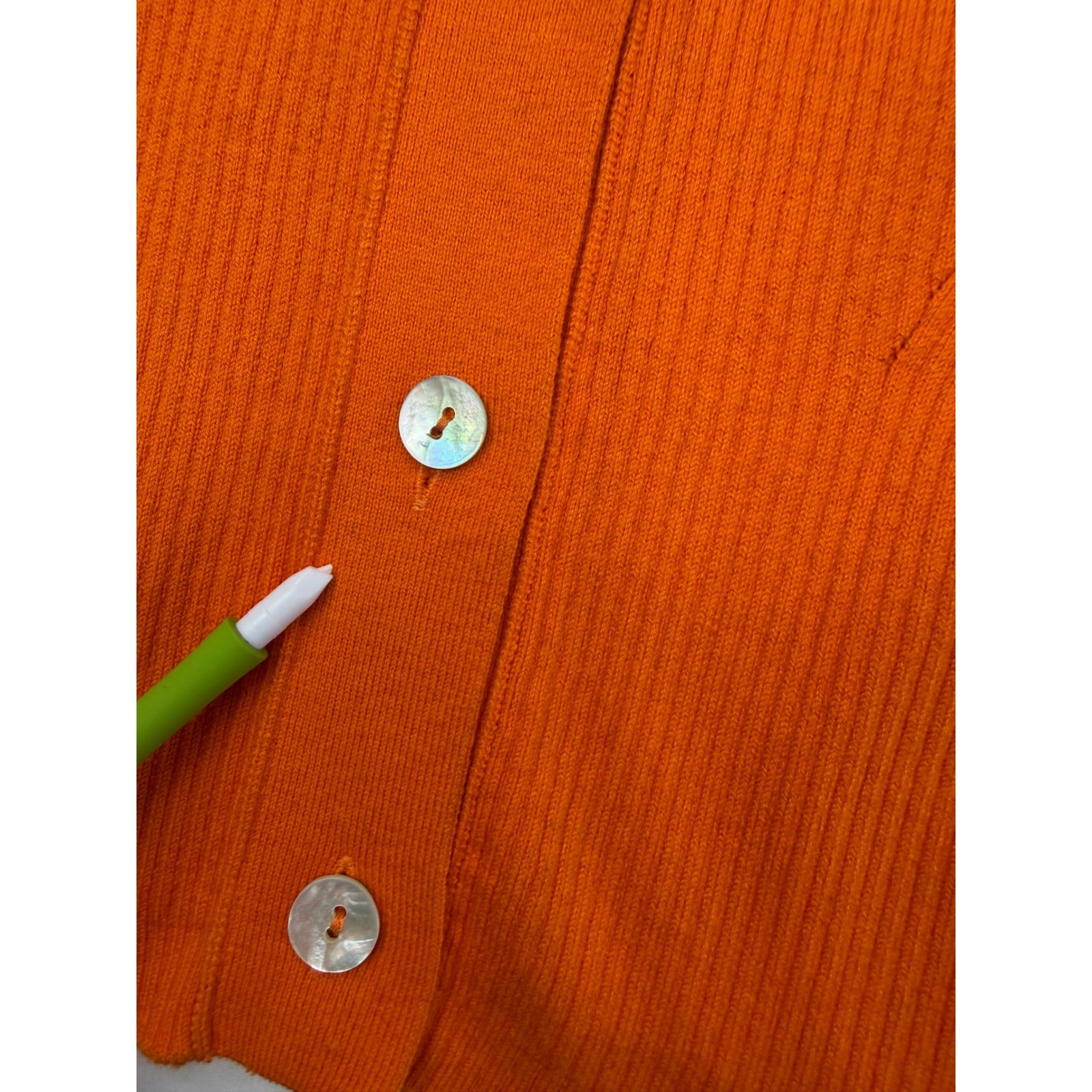 Rails Orange Ribbed Knit V-Neck Button Front Cardigan Sweater Small NWT