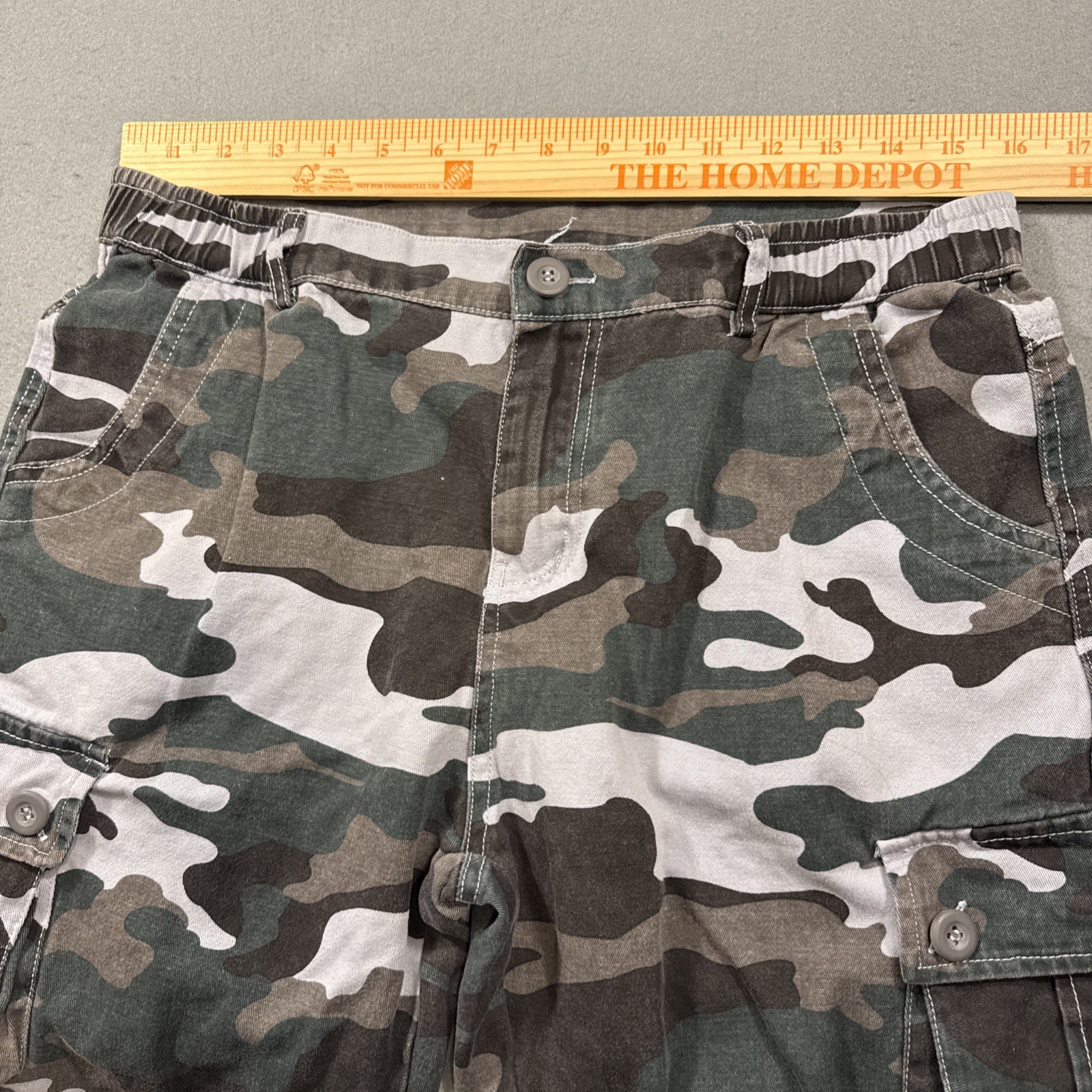 Mens Camouflage Cargo Combat Shorts Army Work Casual Cotton Chino Mens 32 Camo
