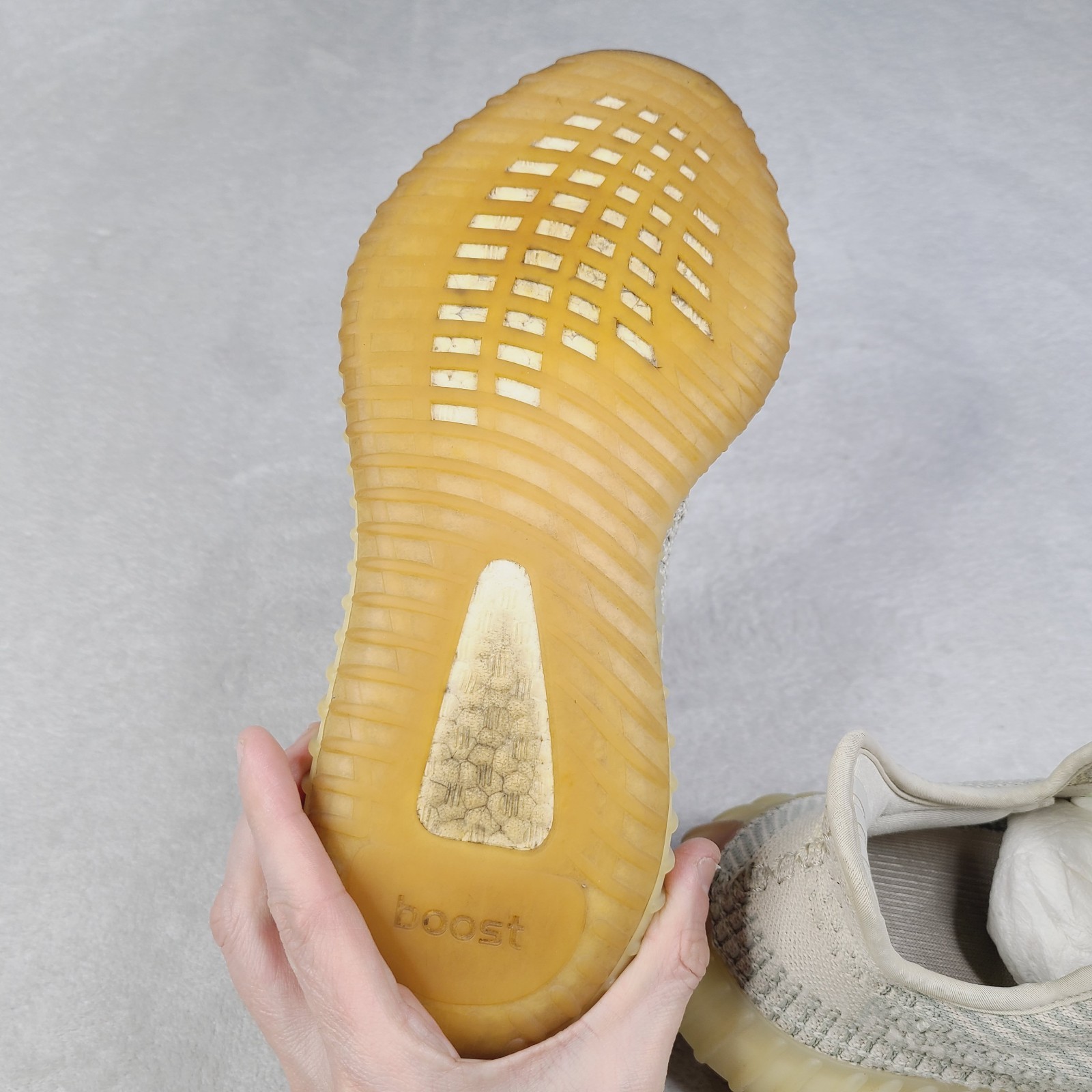 Adidas Yeezy YZY Boost 350 V2 Citrin Shoes Mens 9 Non Reflective Beige Knit