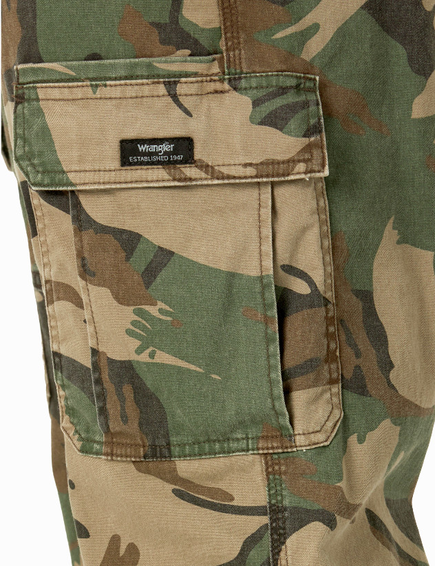 Men’s Wrangler Camo Cargo Pants w/ Stretch Relaxed Fit Tech Pocket CHOOSE SIZE