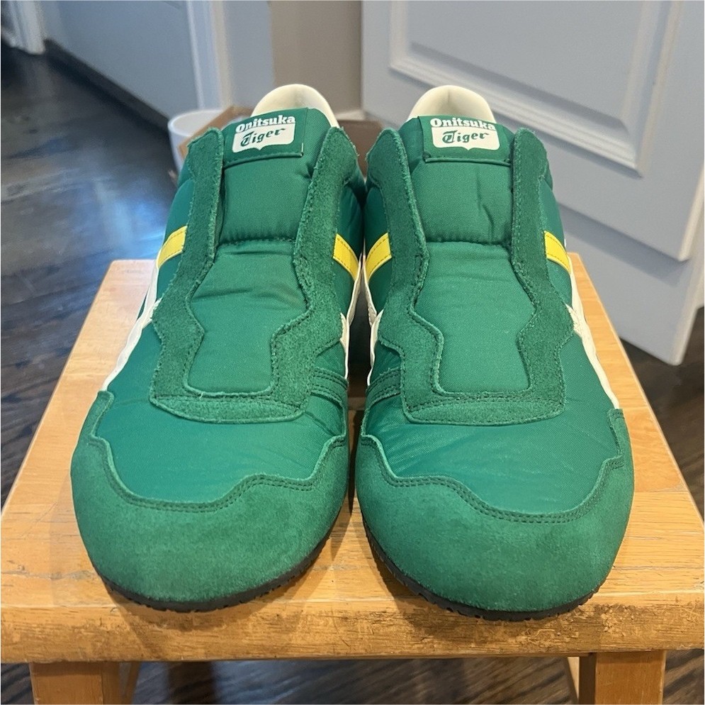 Onitsuka Tiger Mexico 66 Men’s Low Top Slip-On Sneakers Green White Yellow