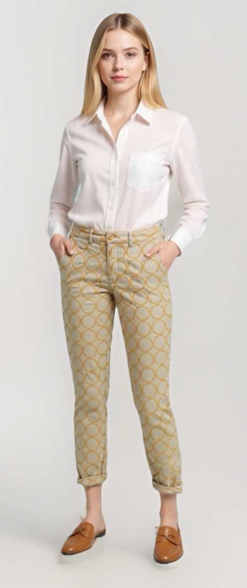 Anthropologie Gray Chino Pants 31 in Waist x 27.5 in Length Mustard Embroidery