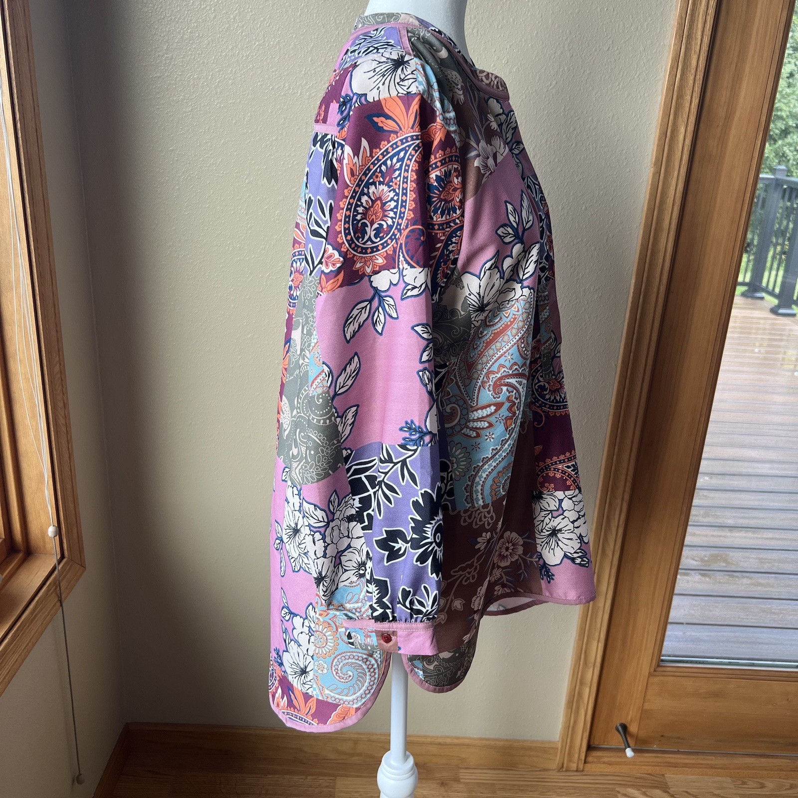Soft Surroundings Alvadore Fleur Top Women’s L Petite Floral Patchwork Tunic