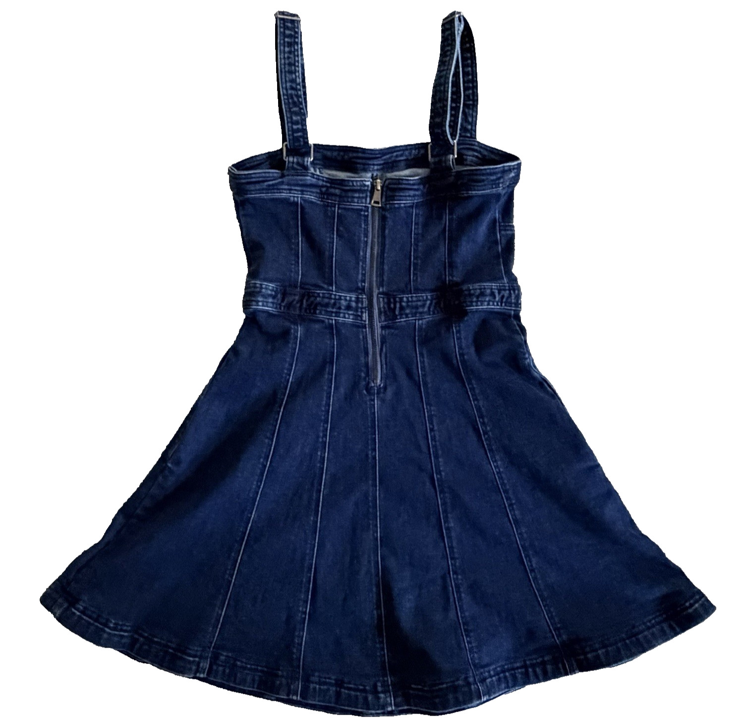 Free People Margot Denim Mini Dress A-Line Dark Indigo Sz S NWT No Belt Loops