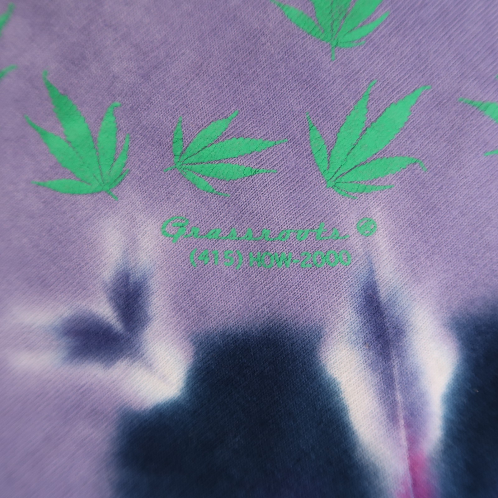 Vintage Y2K 2000s Pot Marijuana Leaf Peace Sign Tie Dye T Shirt Sz 2XL XXL