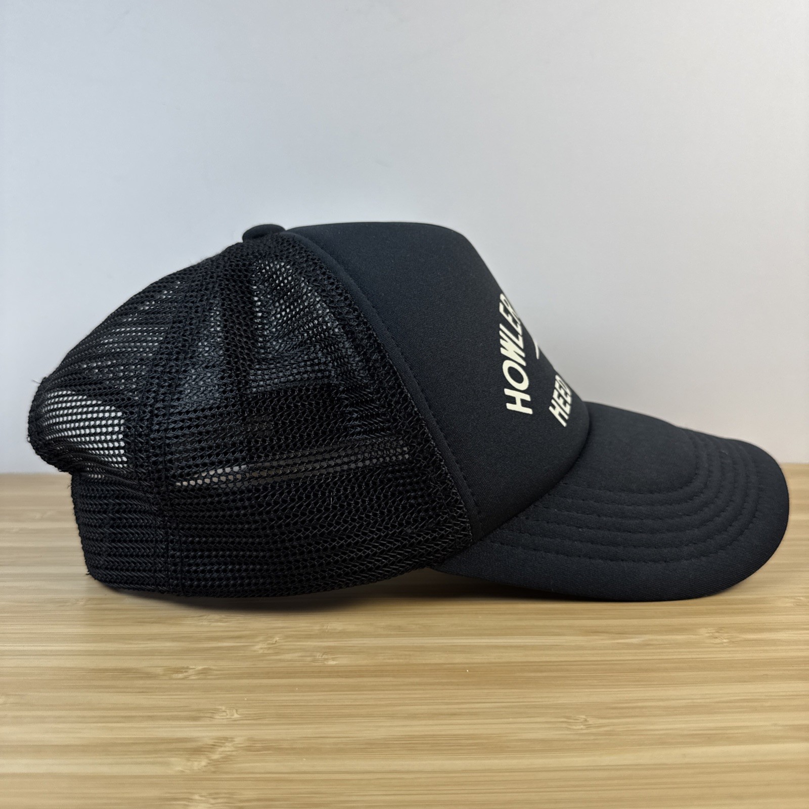 Howler Bros Mesh Foam Polyester SnapBack Hat Heed The Call Black Trucker Cap