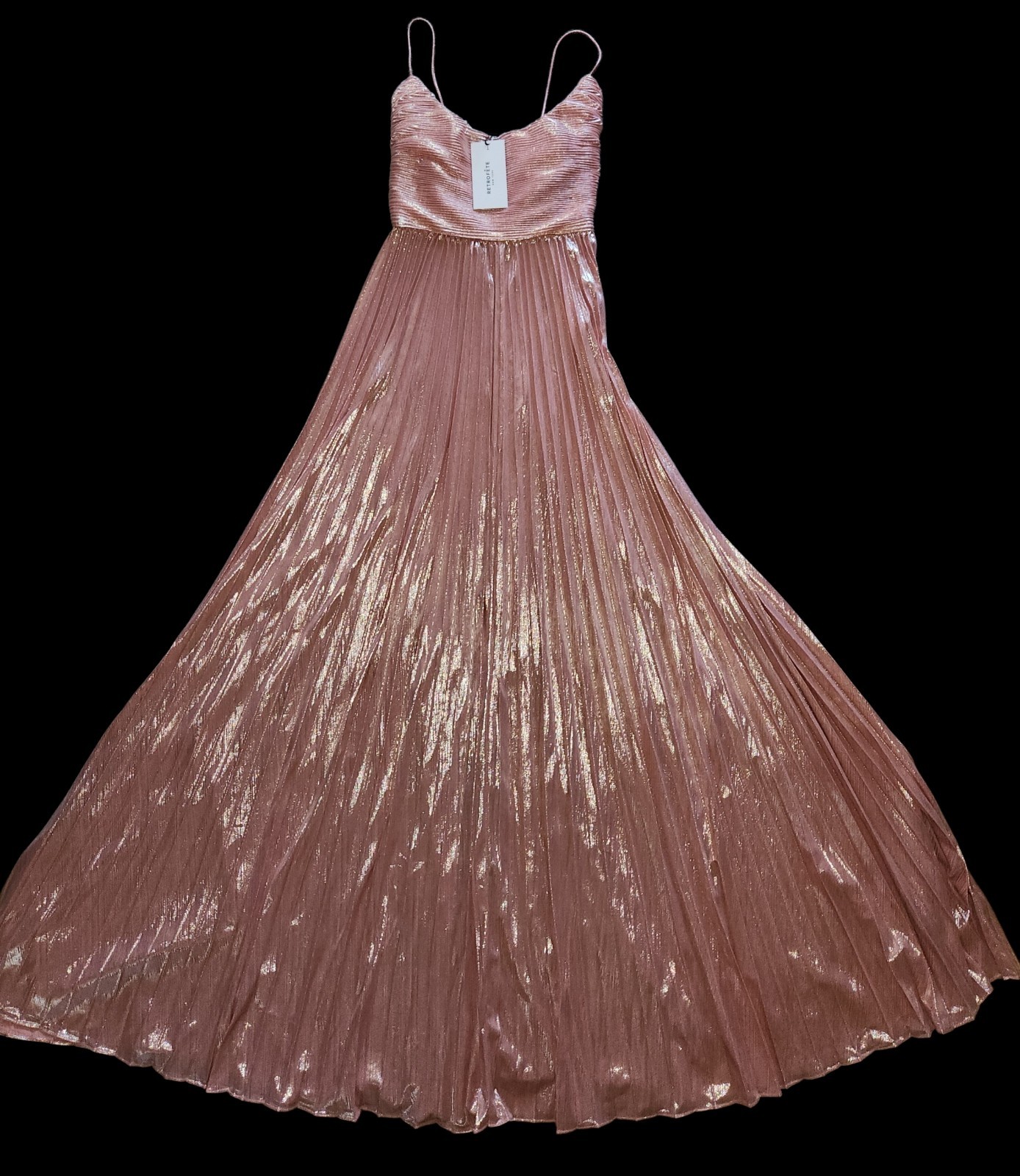 Retrofête Revolve Rhosyn Dress Metallic Rosa Pink Gown Small Coquettecore Girly