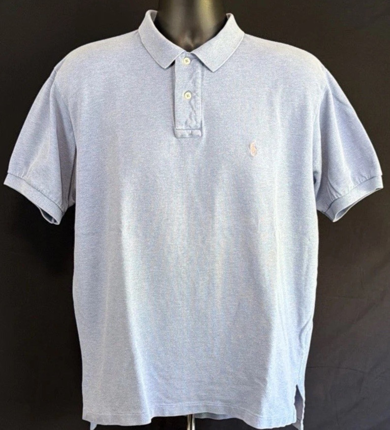 VTG 1990s Polo by Ralph Lauren Short Sleeve Blue w/Pink Pony Men’s L Sri Lanka