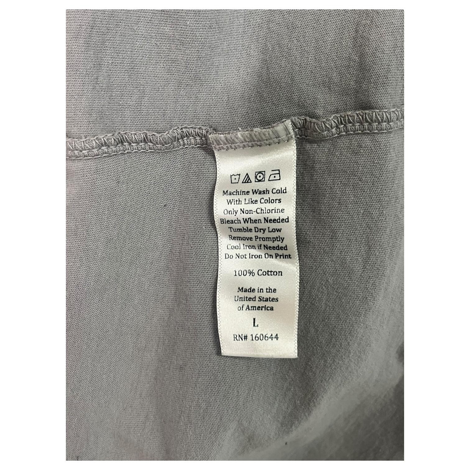 Wheat Shirt Womens Large Gray Crewneck Made USA Cotton Soft Casual Basic Tee