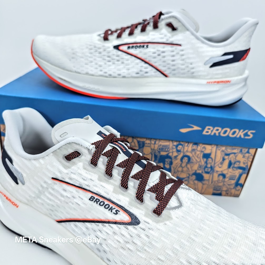 Brooks Hyperion US 13 Men’s White Black Orange Speed Lightweight Neutral Run New