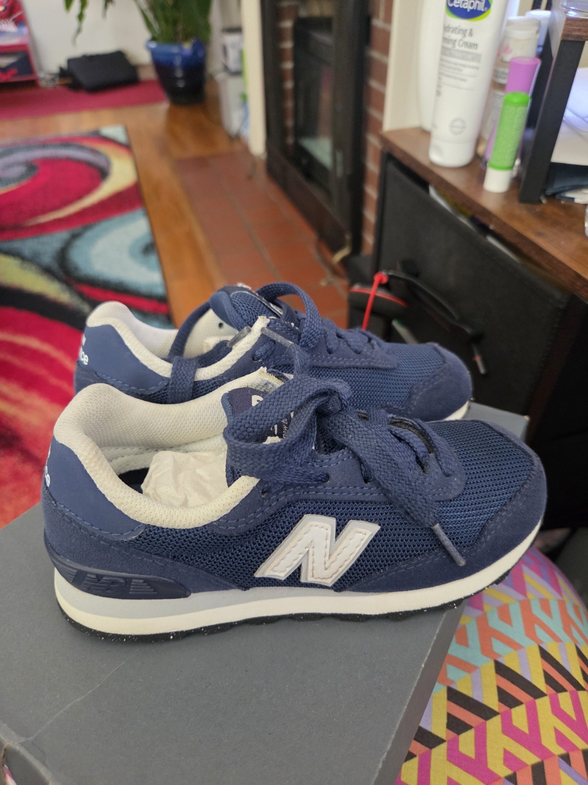 New Balance 515 Boys’ Navy White Low Top Sneakers US Size 12.5K Breathable