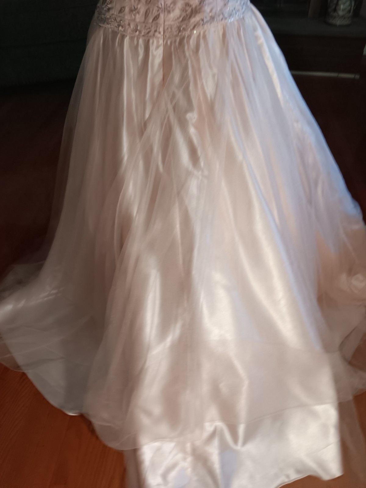 Forever Yours Blush Pink Spaghetti Straps Ball Gown size 12