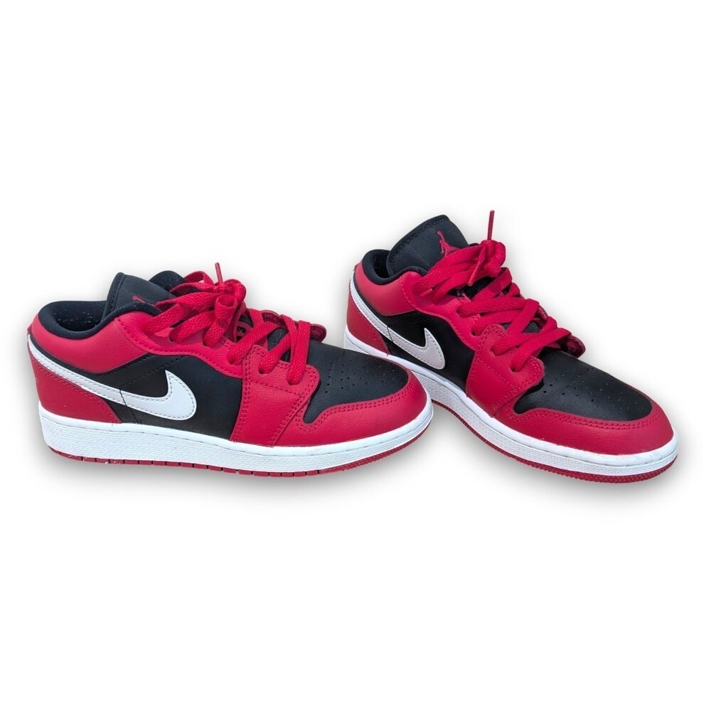 Nike Air Jordan 1 Low GS Shoes Boys Youth Size 5Y Very Berry Red Black White
