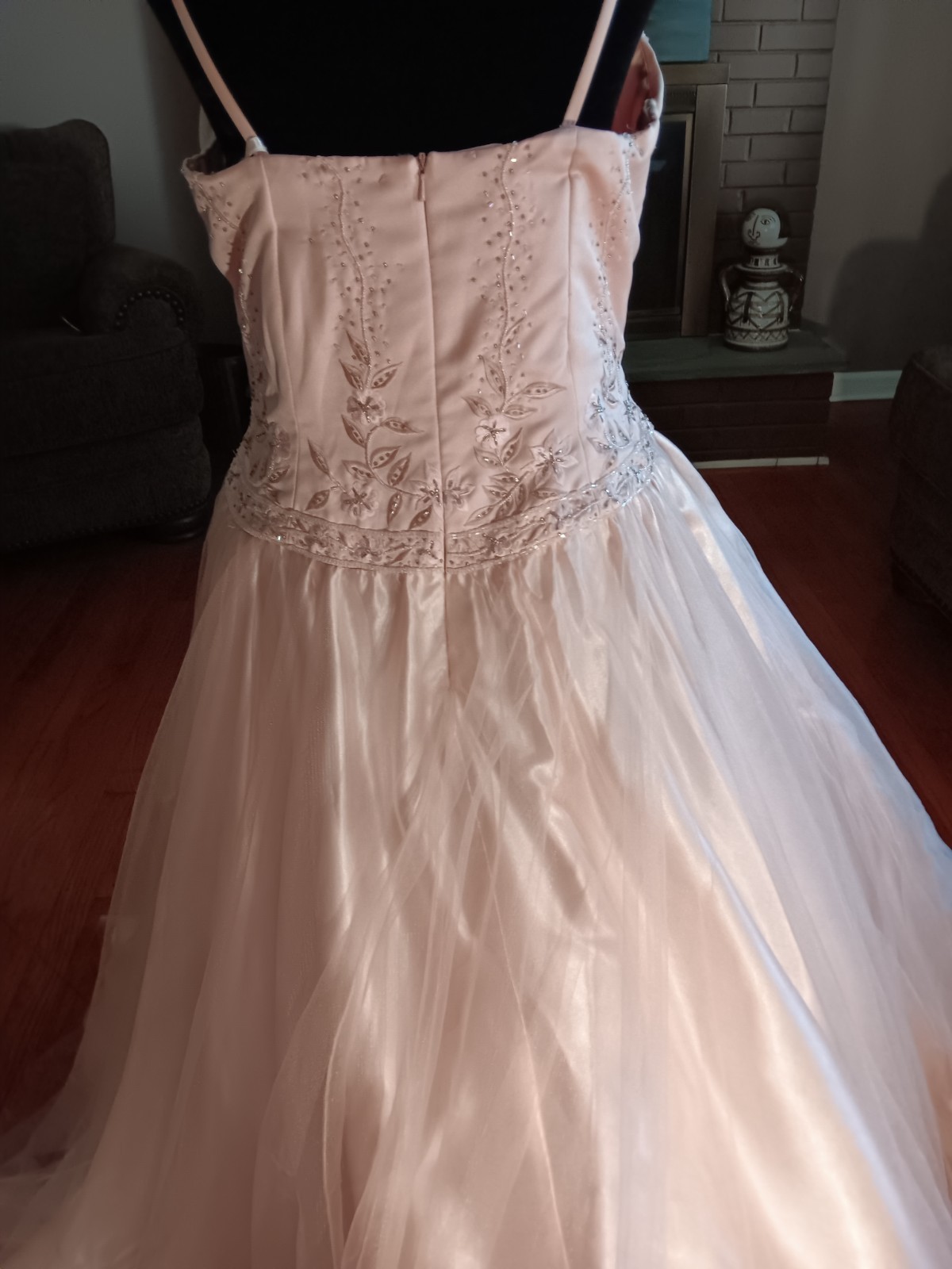 Forever Yours Blush Pink Spaghetti Straps Ball Gown size 12