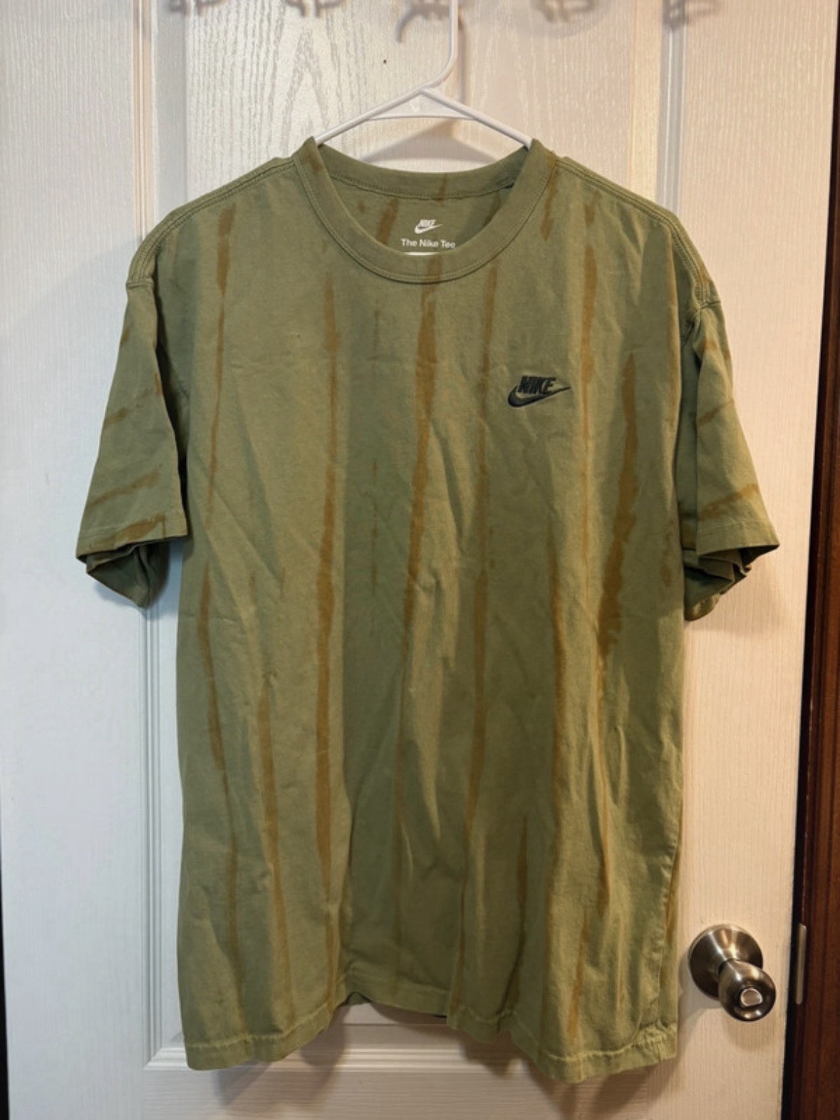 Nike The Nike Tee Shirt Medium Loose Fit Green Brown Tye Dye Short Sleeve