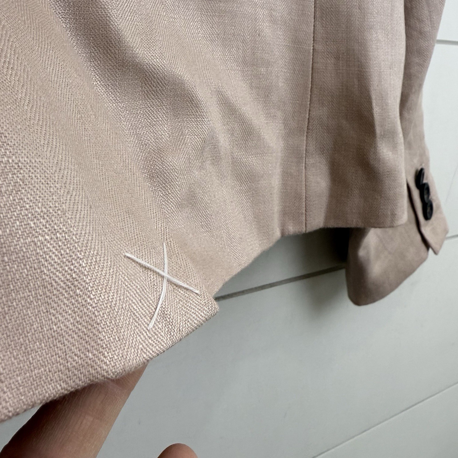 J. Crew KEATING BOY Blazer Jacket 100% Linen Blush Herringbone 37358 Women 2