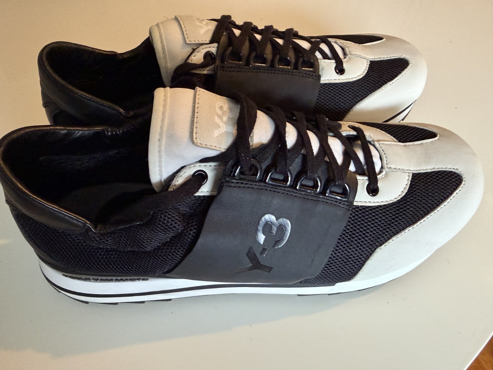 Y-3 Rhita Sport CG3198 Women’s Size 10 Black/White Sneakers w/ Box Dust Bags Tag