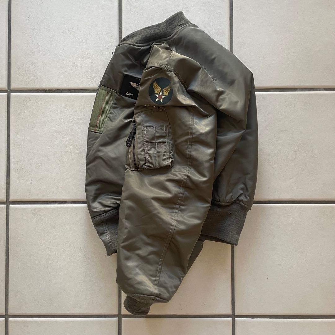 AVIREX MA-1 Flight Jacket Blouson Coat Men Size S Olive Drab Vintage Genuine