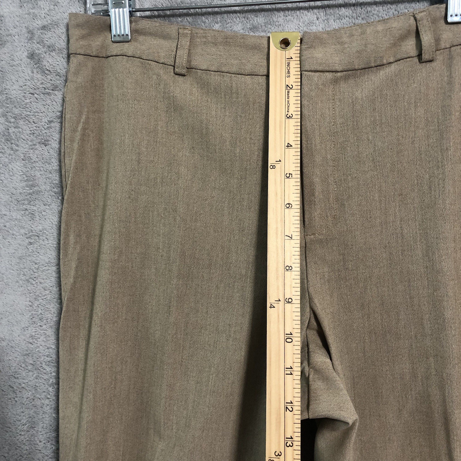 Old Navy Stretch Dress Pants Womens 10R Beige Straight Leg High Rise Waist 30 in