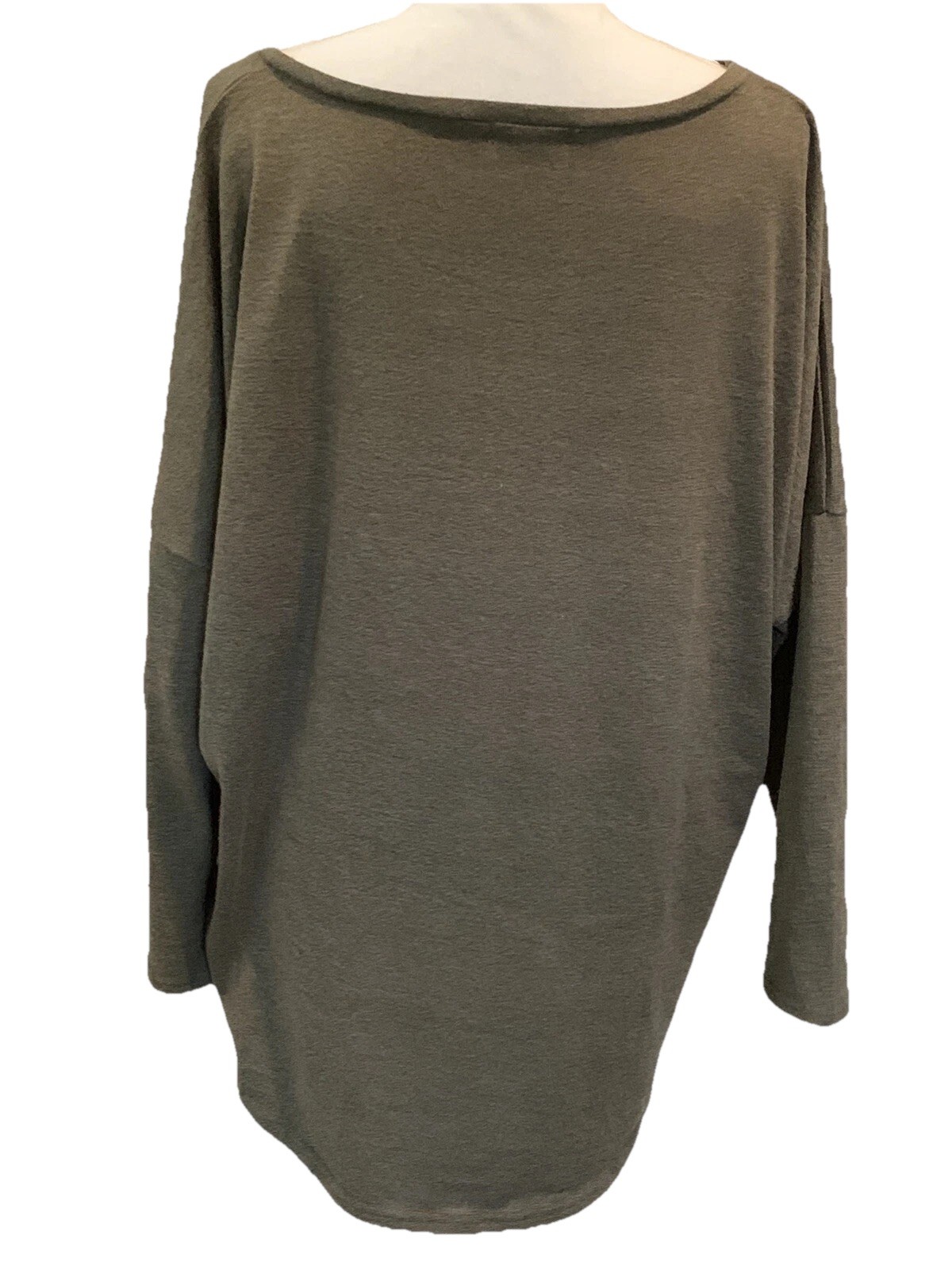 UGET Army Green Long Sleeve Hi Lo Over-Sized Casual Top Size M