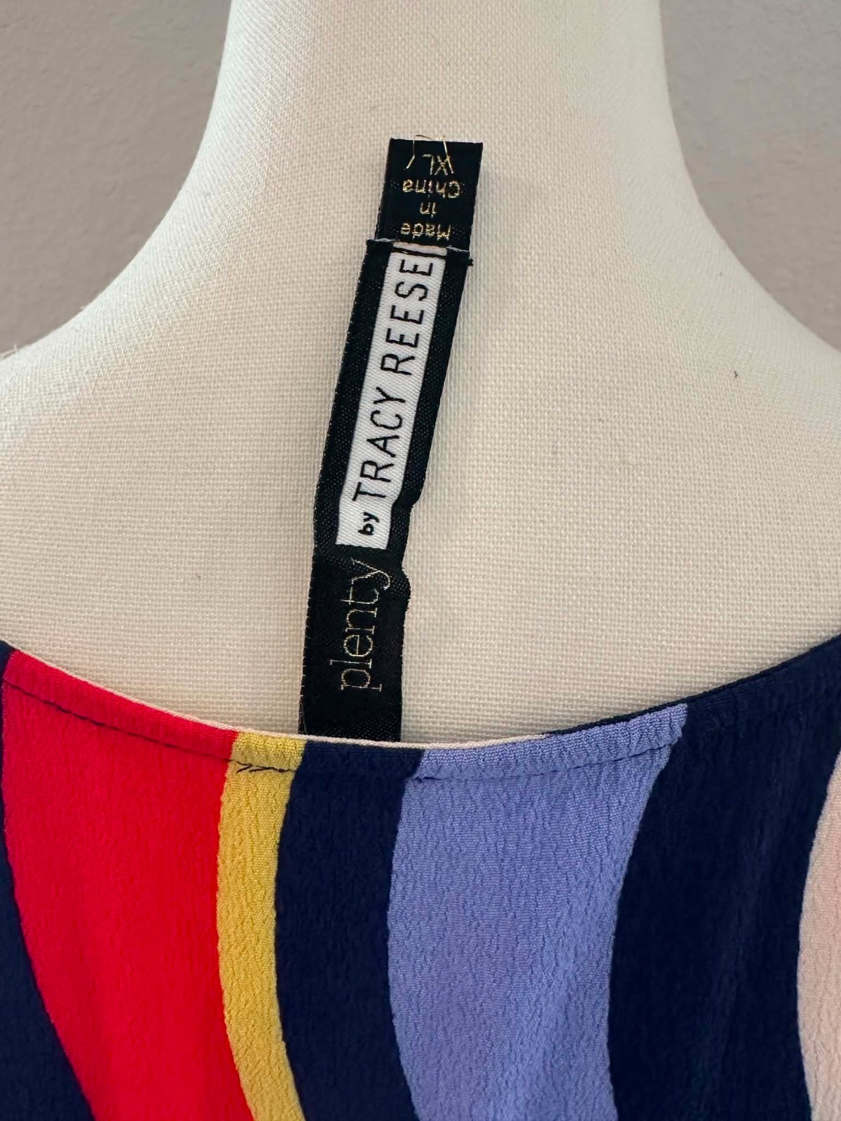 Anthropologie Plenty by Tracy Reese Stripe Faux Wrap Ruffle Midi Dress XL Summer