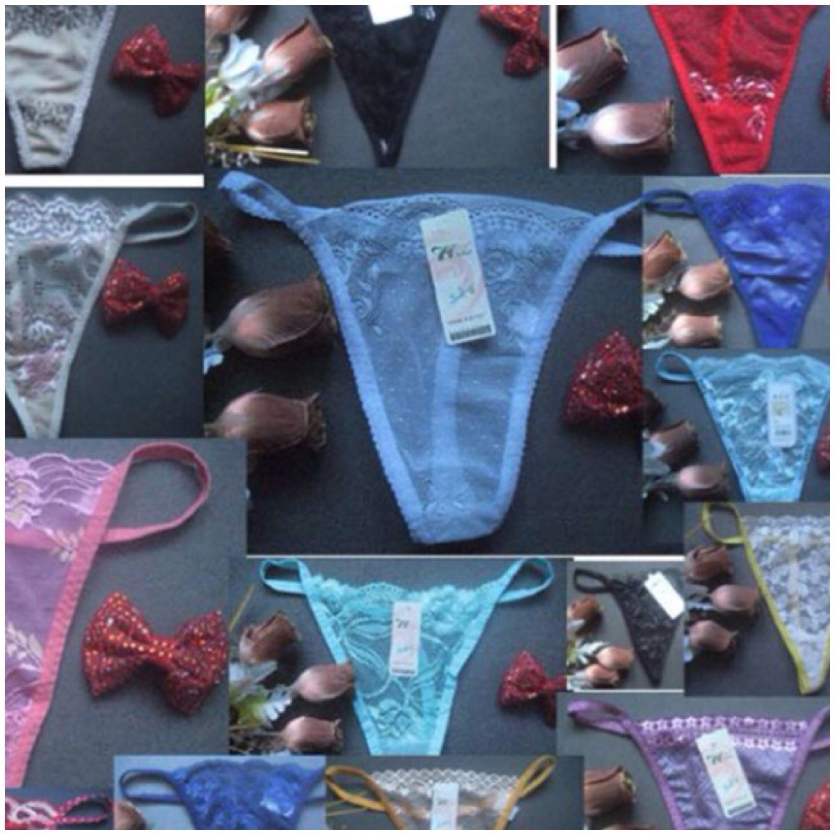 Lot of 6 Panties Thongs G-String T Back Sexy Stripper Exotic Secret Valentines