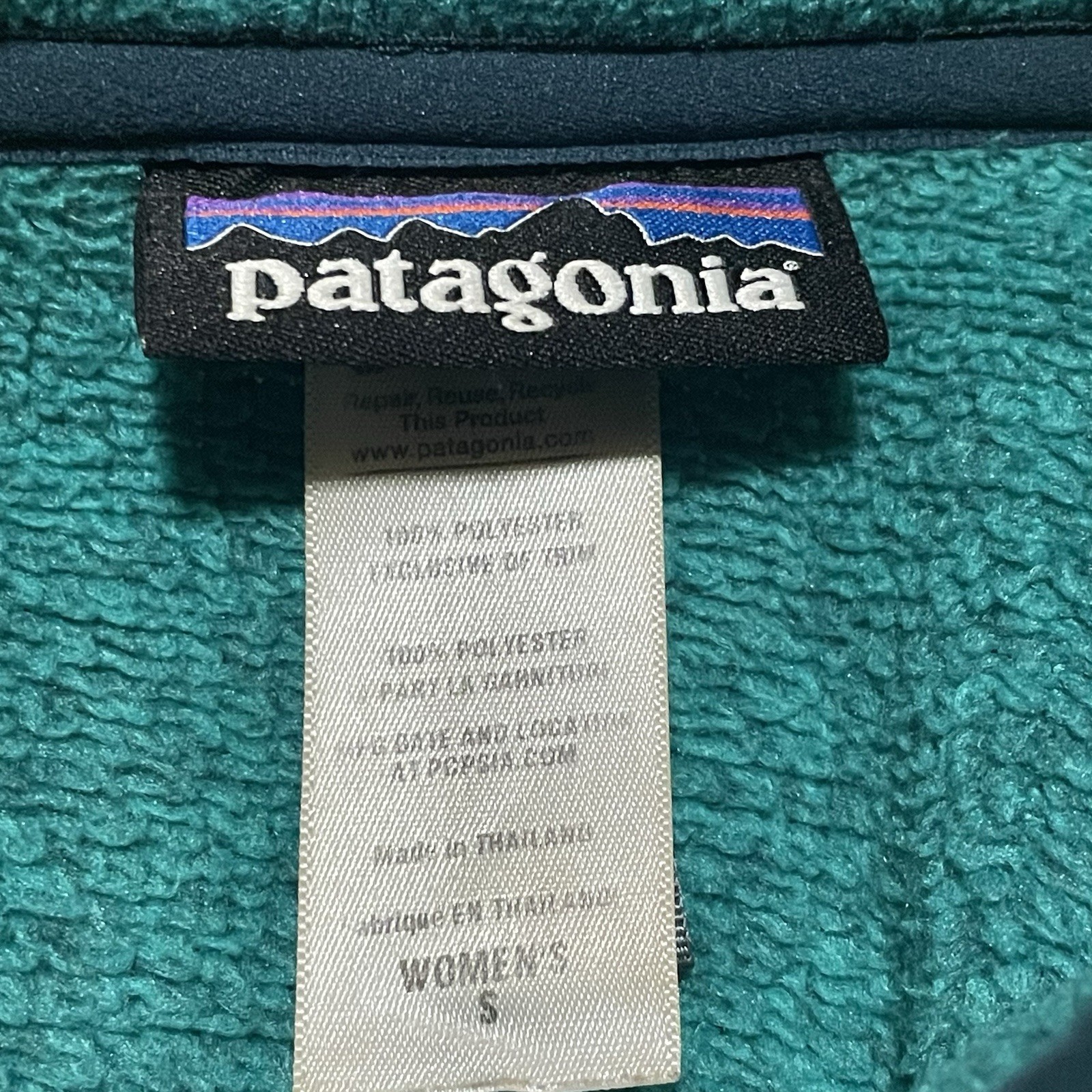 Patagonia Jacket Womens Size Small Teal Green Fleece Knit Better Sweater Jacket
