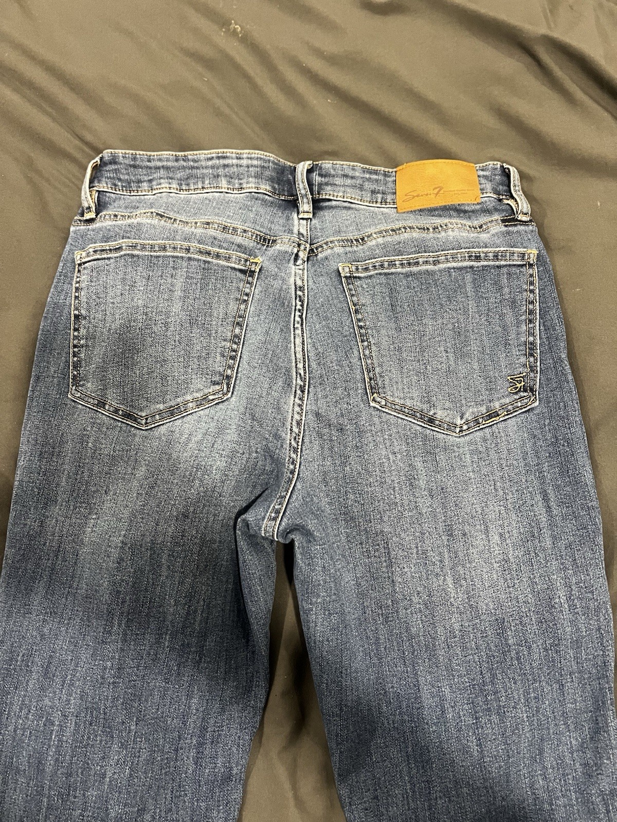 Seven7 Women’s Bootcut Blue Solid Denim Jeans Size 8 Regular