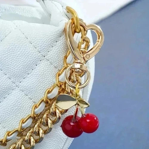 Trendy Red Cherry Pendant Keychain for Women Cute Bag Decorations Multifunctions