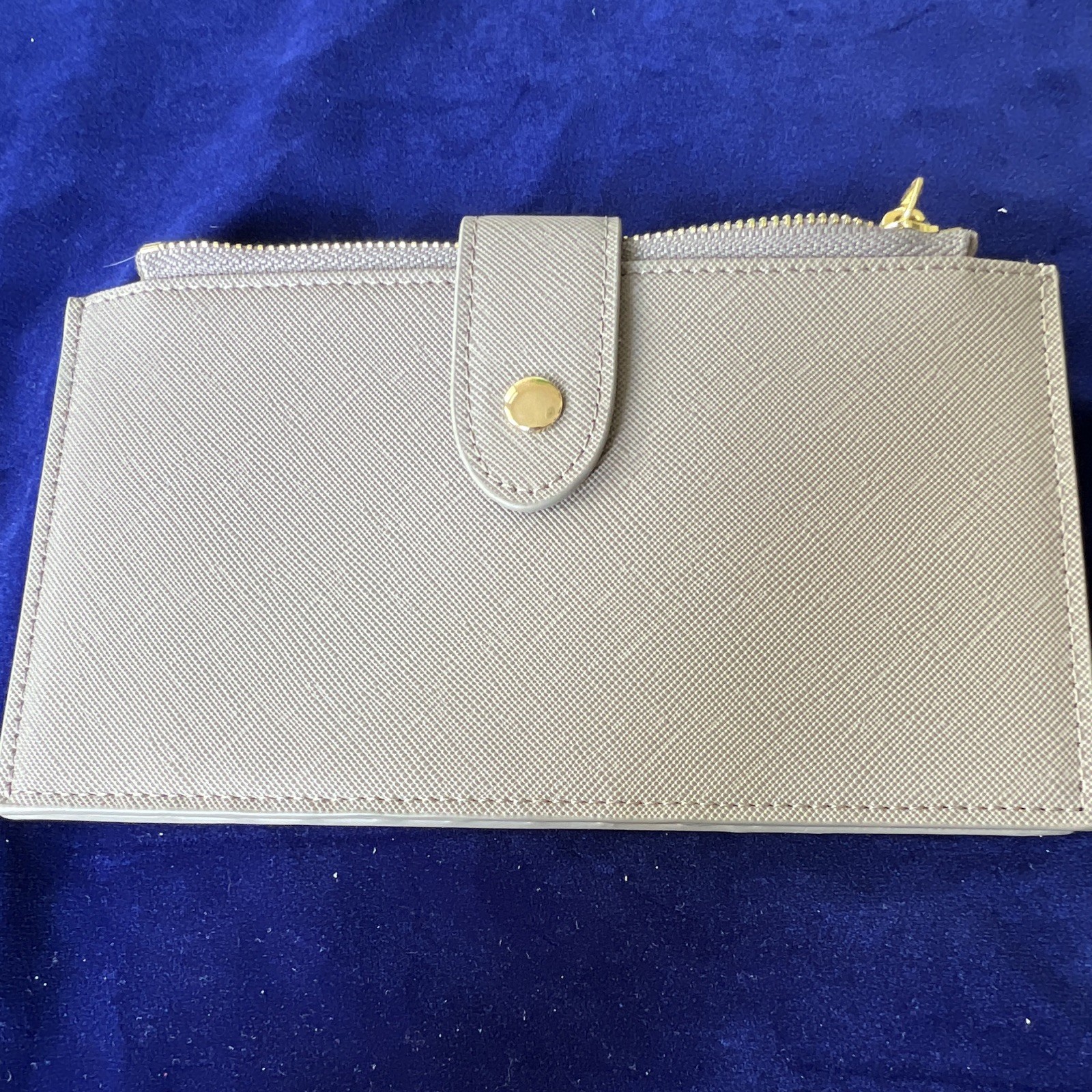 Gray Solid Women’s Bifold Wallet with Zipper Coin Pocket, ID Window & Card Slots