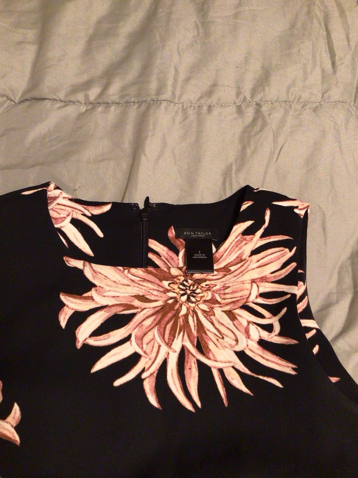Ann Taylor Factory Women’s Sleeveless Dress Sz 2 NWT Black Floral Print