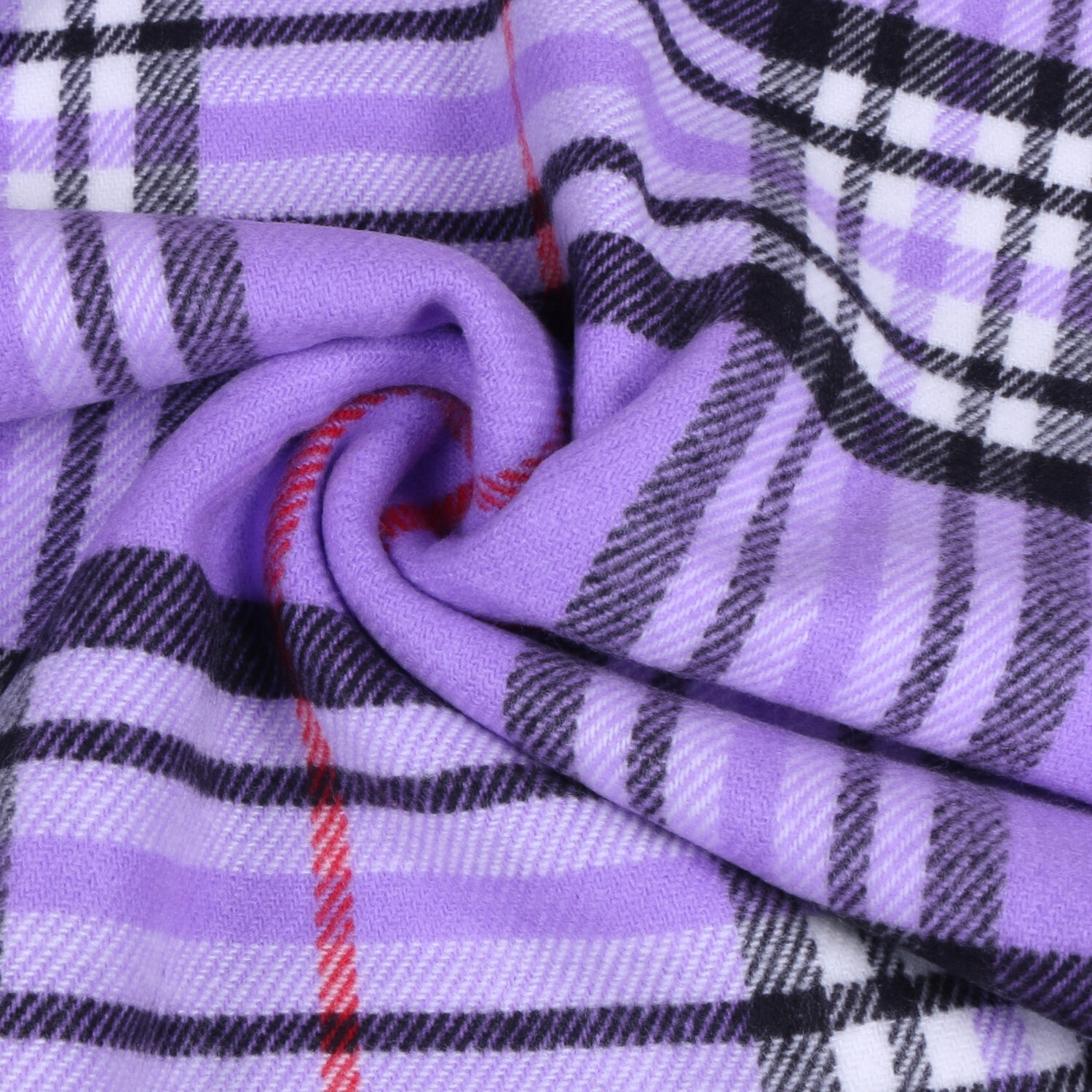 Women Scarf Lavender Purple Stewart Plaid Tartan Long Warm Soft Winter 72″x12″